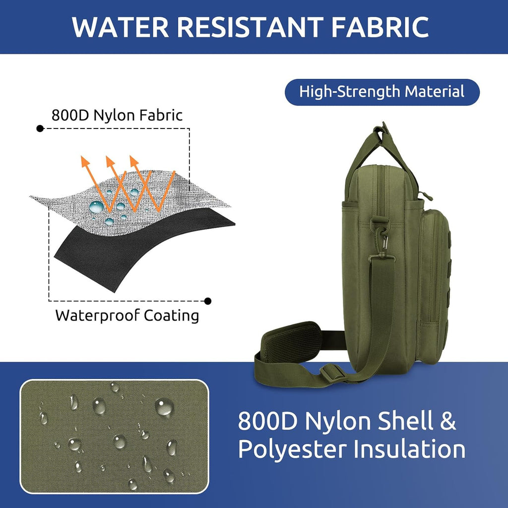Bolsa de Mensajero Táctica ZHIERNA, Maletín Táctico para Laptop de Alta Resistencia con MOLLE, Bolso de Hombro para Hombre (Incluye Parche)