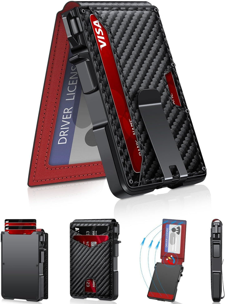 Cartera para hombres, cartera minimalista para hombres de 9-13 tarj...
