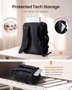 LOVEVOOK Mochila de viaje, Negro, 18 pulg., Viajes