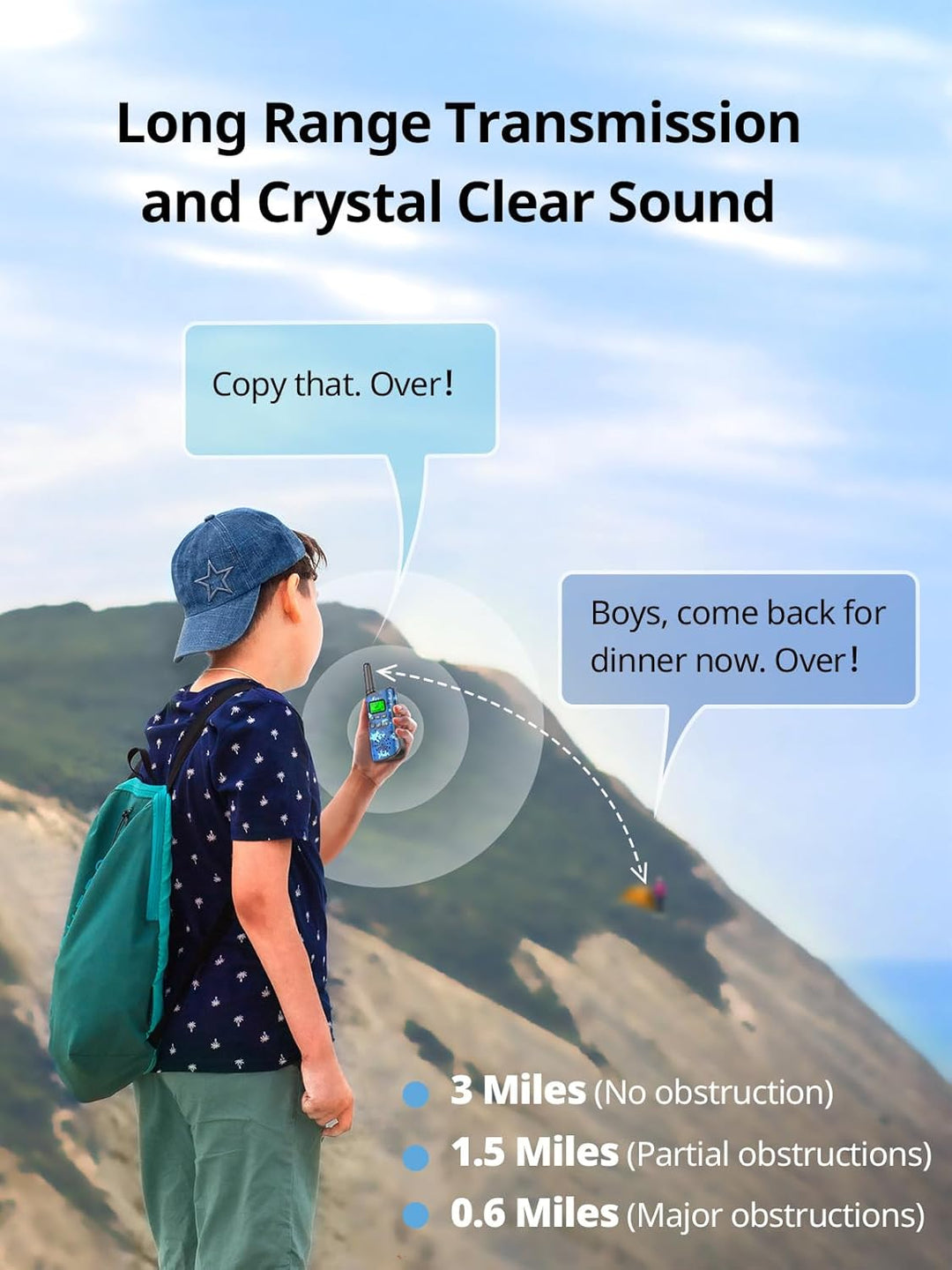 Inspireyes Walkie Talkies para niños recargables, juguetes para niñ...