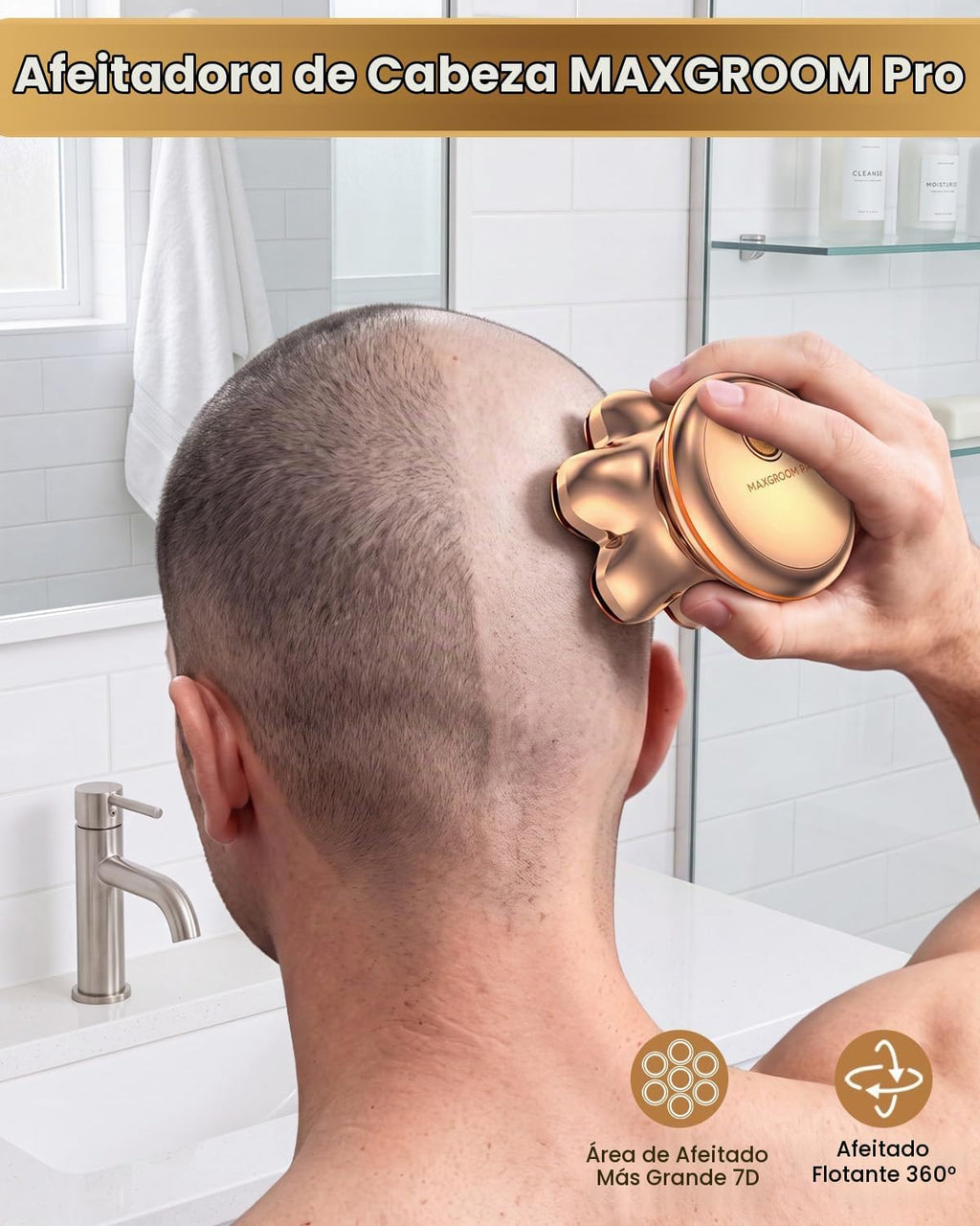 MAXGROOM Afeitadora de cabeza PRO 7D para hombres calvos, maquinilla de
