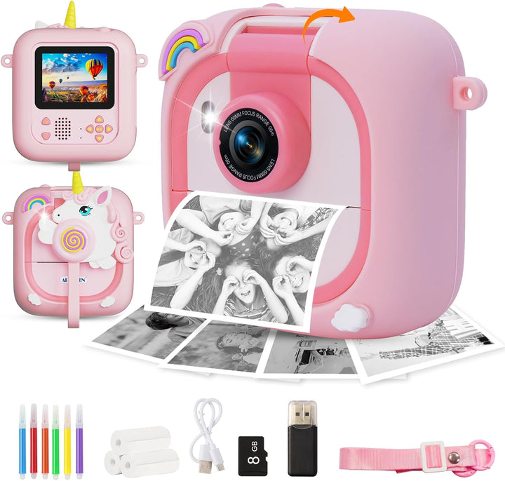 Cámara para niños con impresión instantánea para niñas y niños, 108...