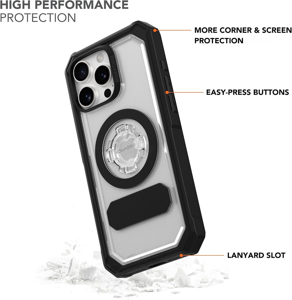 Rokform iPhone 16 Pro Max Crystal + soporte de carga magnético