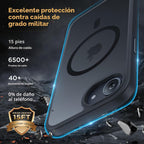 miracase Funda para iPhone 16e y iPhone 17e para MagSafe [con 2 protectores de pantalla de 9H + ] Protección superior de grado militar a prueba de golpes con terciopelo táctil para iPhone 16e/17e 6.1 pulgadas, negro mate
