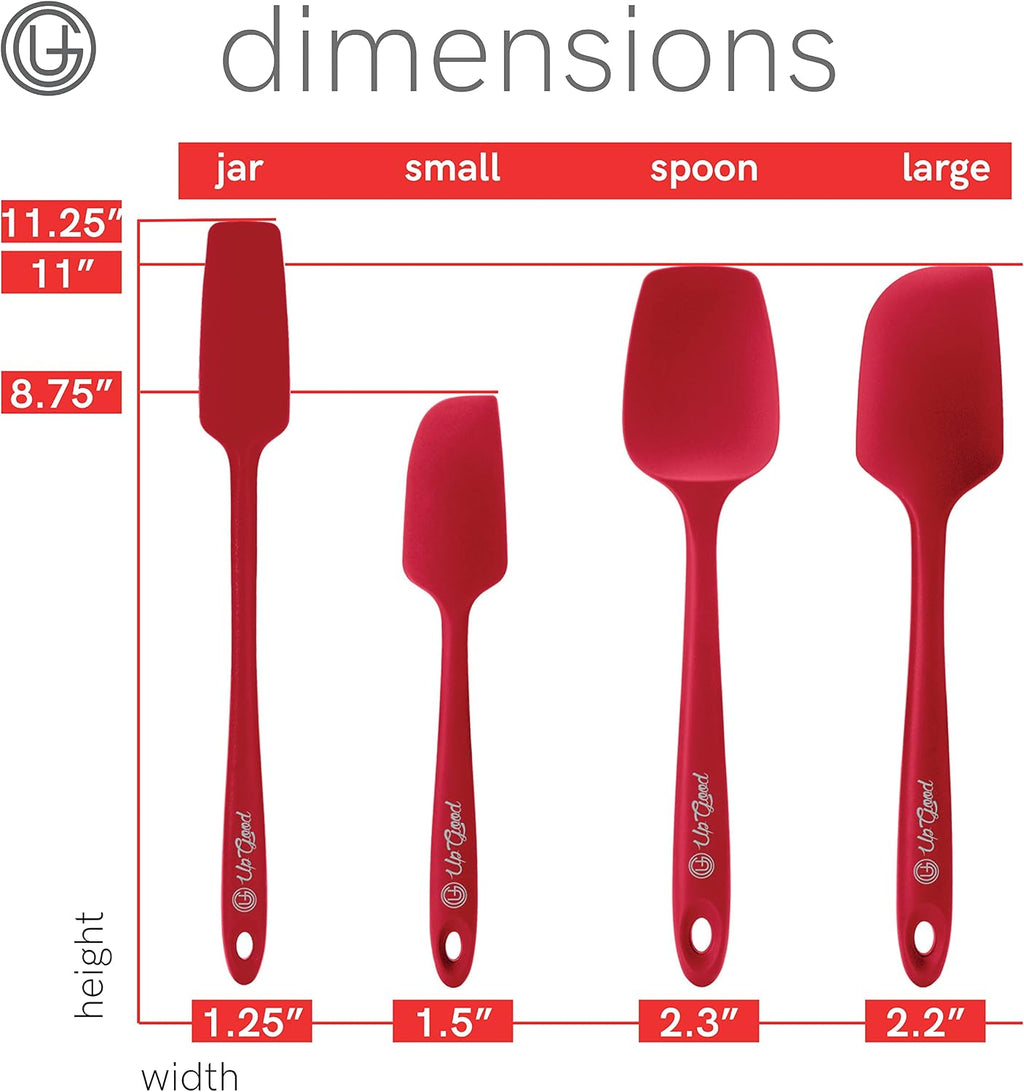 UpGood Juego de espátulas de silicona de 600 °F – Antiadherentes de alta resistencia al calor, espátulas de cocina pequeñas y grandes – Utensilios de cocina flexibles sin BPA de grado profesional –
