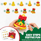 Kit de arcilla seca al aire para niños, modelado de Navidad, juego de