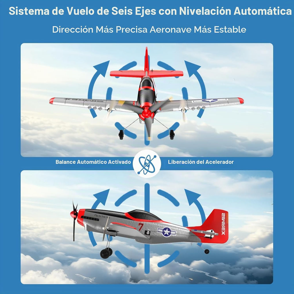 SIMREX Avión de control remoto RC Plane para principiantes
