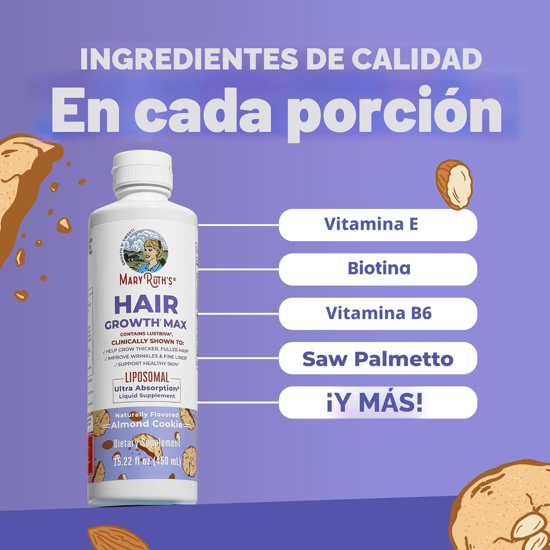 MaryRuth Organics Crecimiento de cabello MAX Liposomal para mujeres...