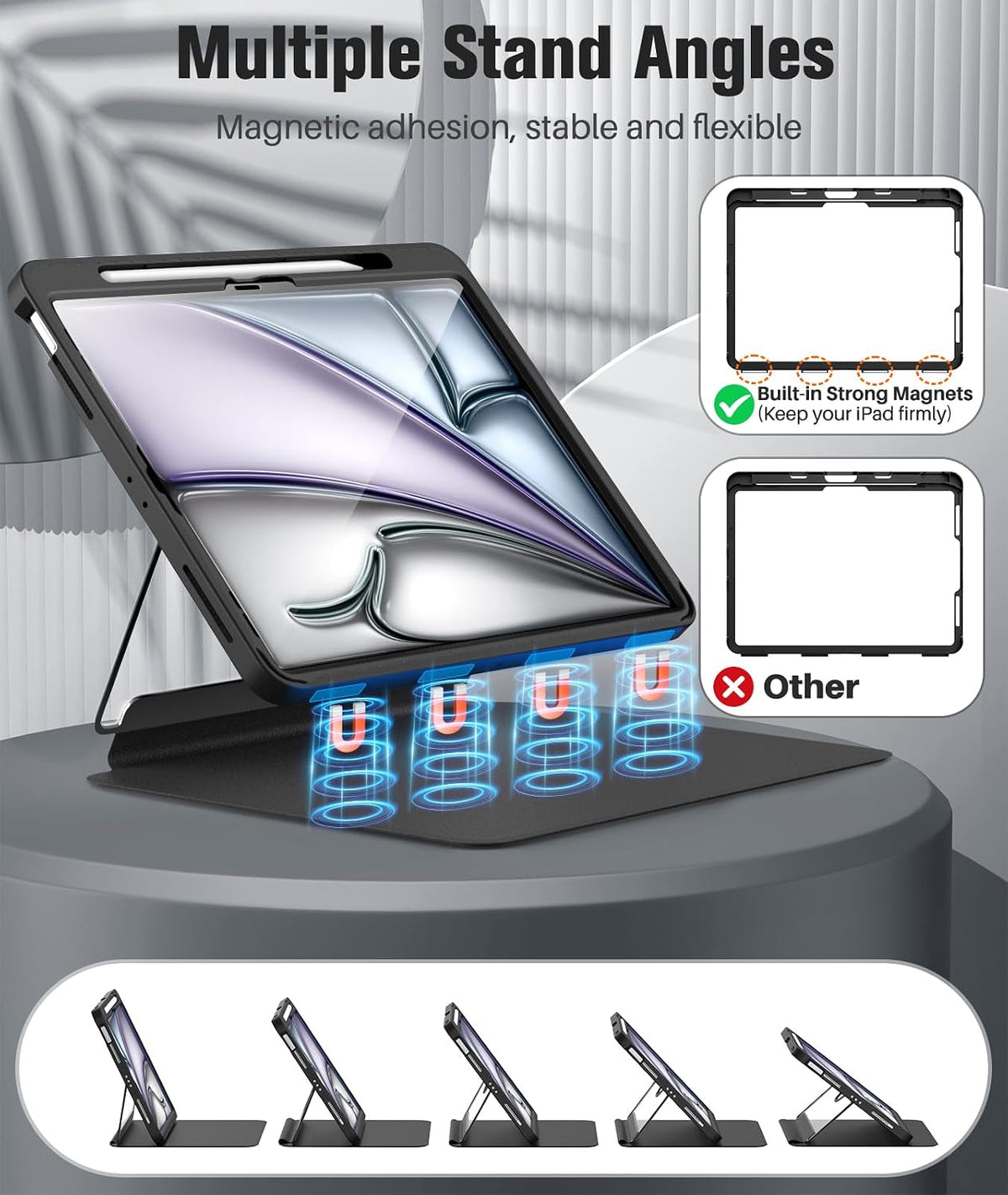 MoKo Funda para iPad Air de 13 pulgadas M4/M3/M2 2026/2025/2024 con ScreenPortector