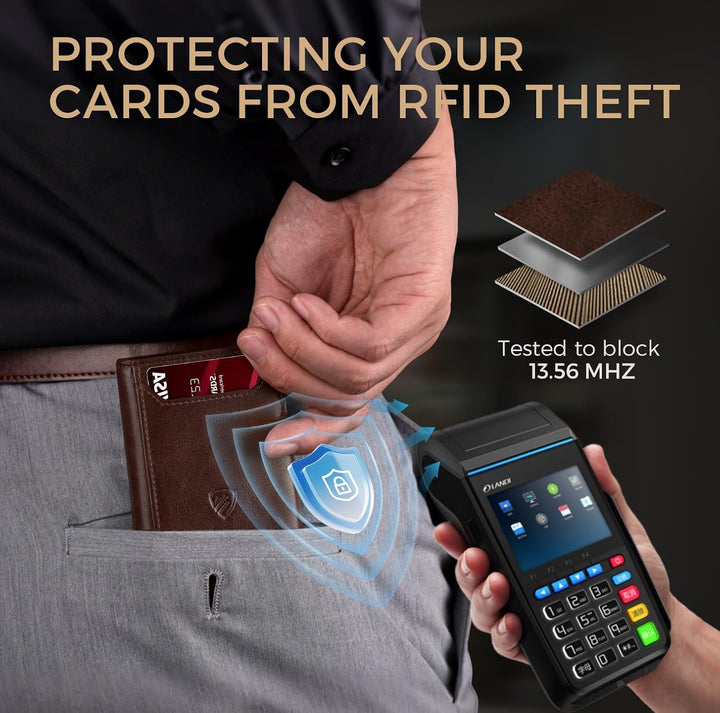 RUNBOX Billetera para hombres de 9 a 13 tarjetas con bloqueo RFID,...