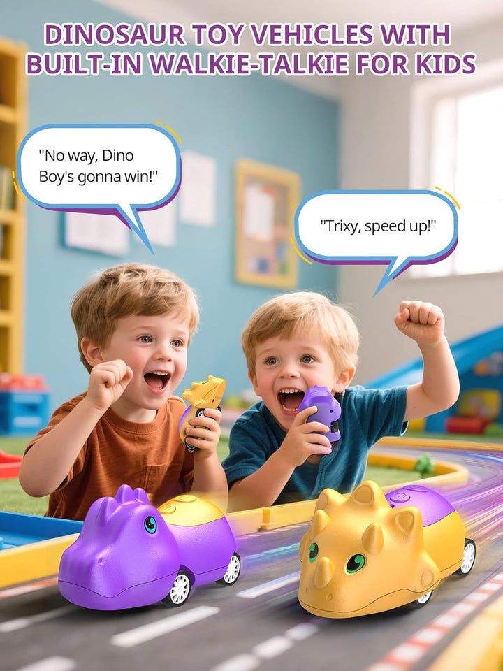 Inspireyes Walkie Talkies de dinosaurio para niños recargables, aut...