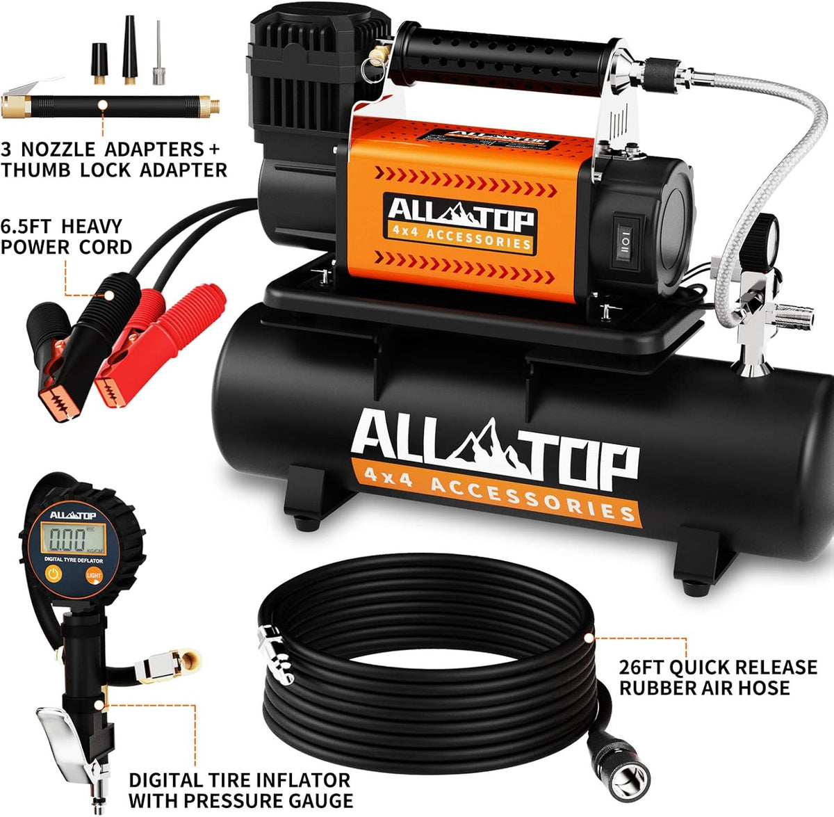 ALL-TOP Compresor de Aire con Kit de Tanque de 6L, Inflador Portáti...