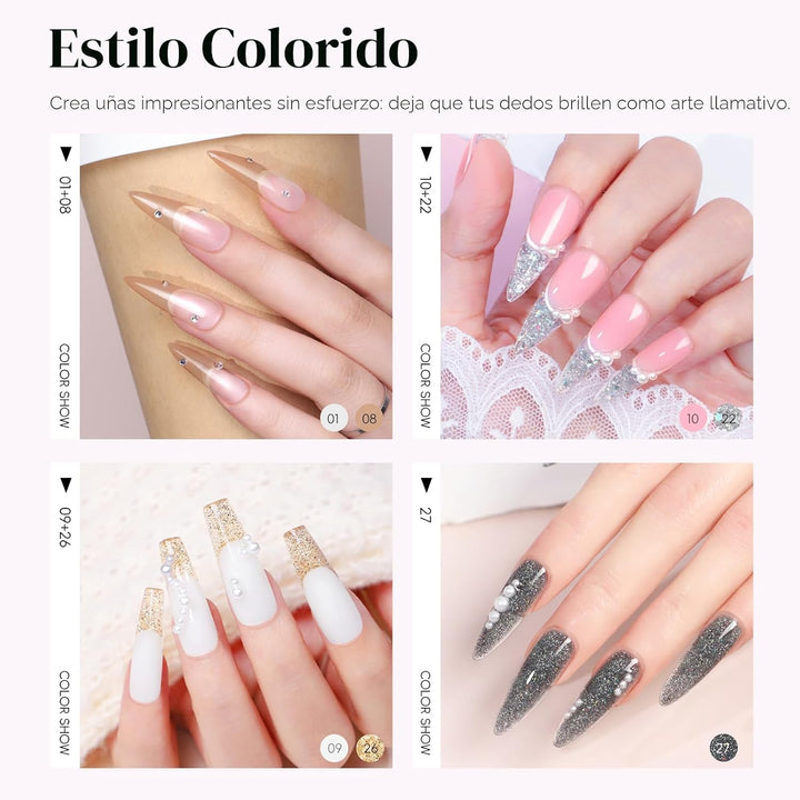 COSCELIA Juego de 67 piezas de esmalte de uñas de gel con luz UV, 2...