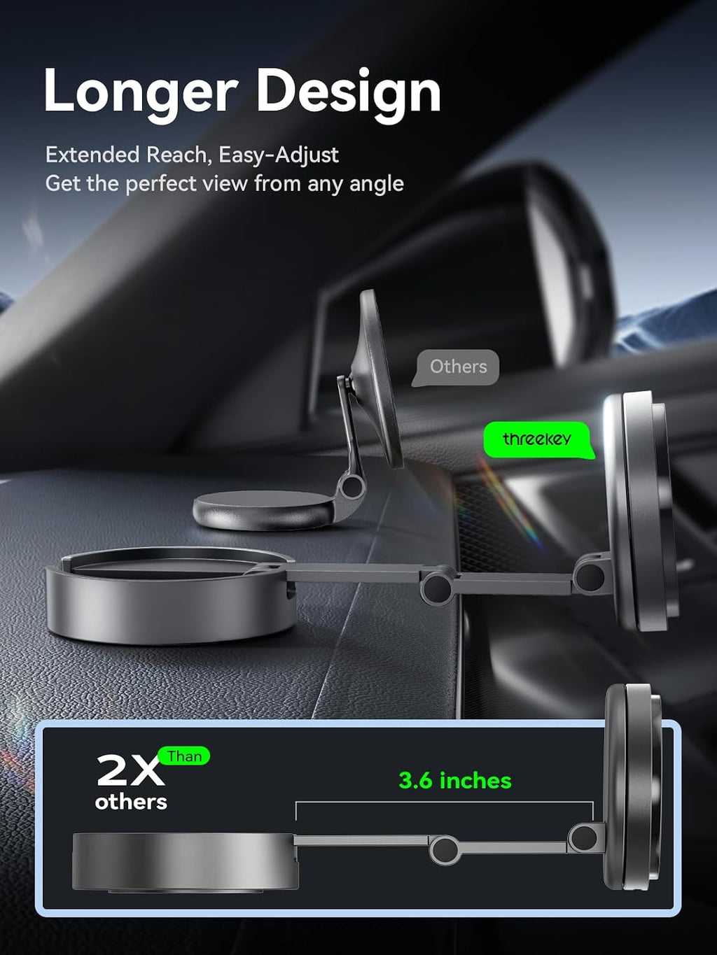 Cargador magnético para montaje en coche Lite Qi2 25W de carga con