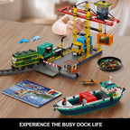HOGOKIDS City Wharf - Juego de construcción con grúa