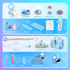 INNOCHEER - Kit de maquillaje infantil para niñas, juego de maquillaje congelado para niñas, kit de maquillaje lavable real para niñas, regalos de princesa de cumpleaños, Navidad, para niñas de 3, 4, 5, 6, 7, 8, 9, 10, 11, 12 años