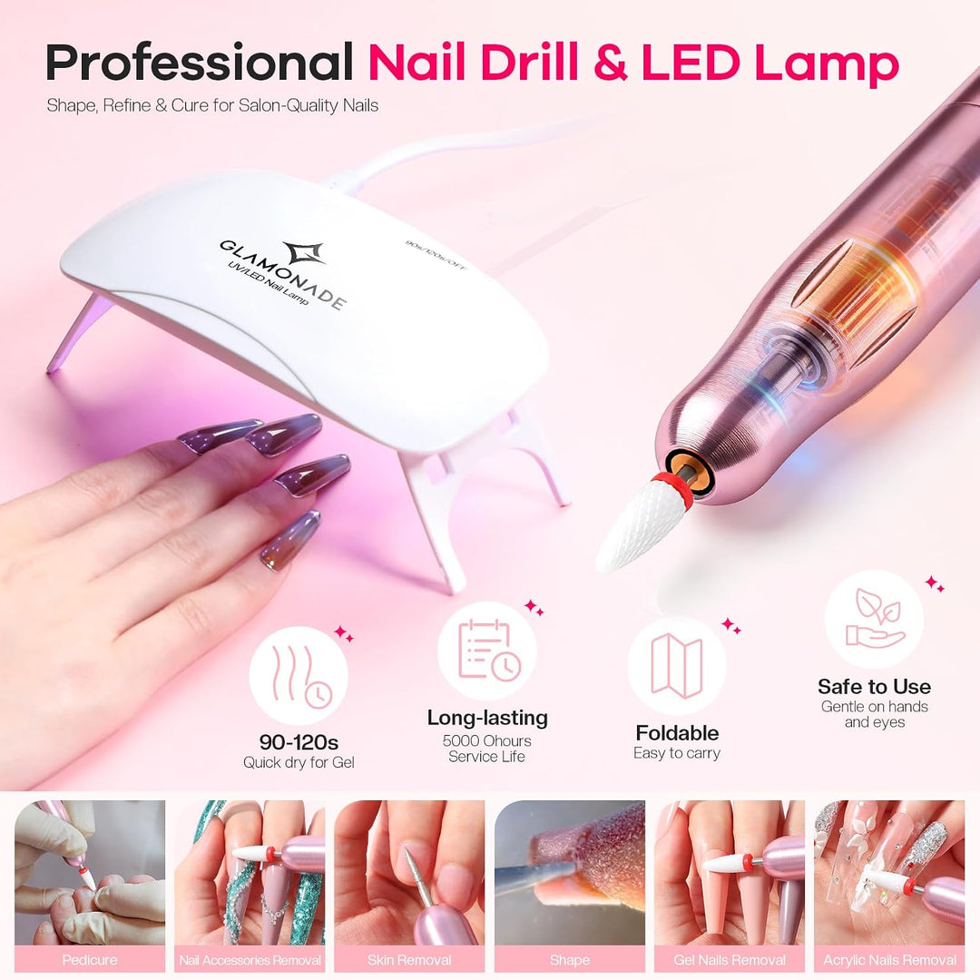 Glamonade Kit de uñas acrílicas para principiantes: juego de uñas p...