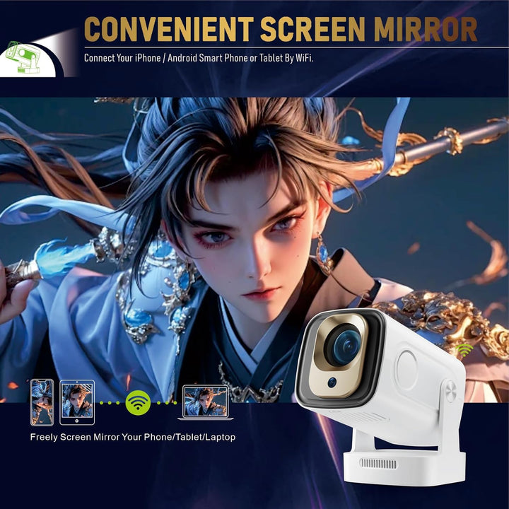 Mini proyector portátil con WiFi y Bluetooth, soporte para proyecto...