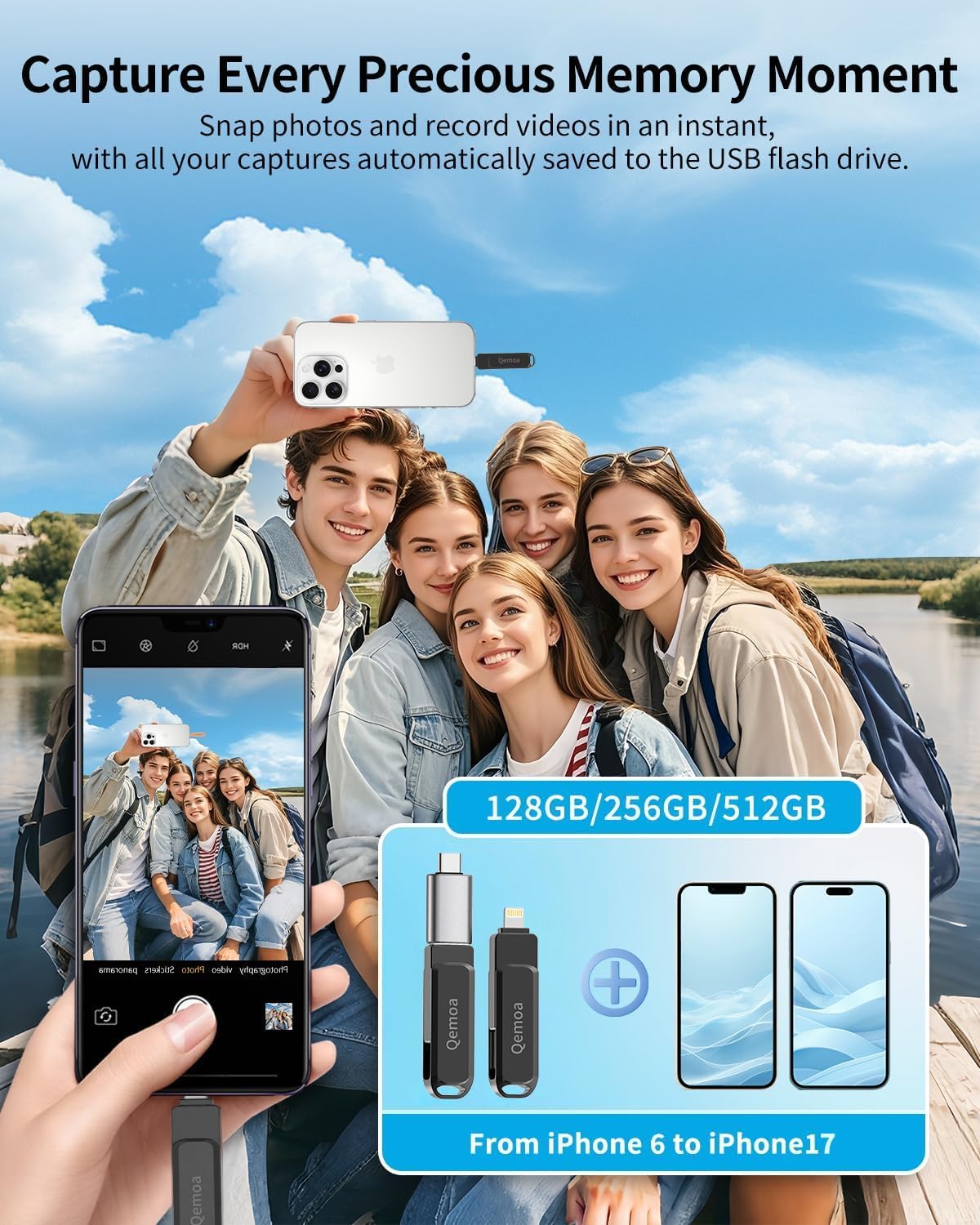 Memoria externa de 256 GB con certificación MFi para iPhone, Negro