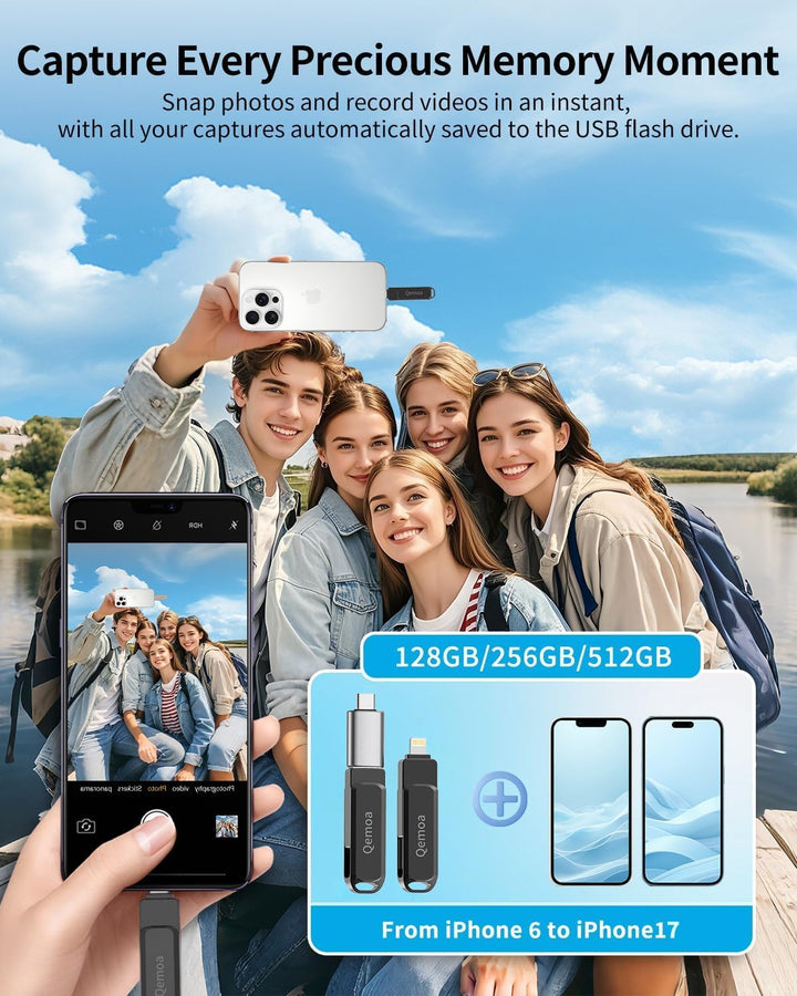 Memoria externa de 256 GB con certificación MFi para iPhone, almace...