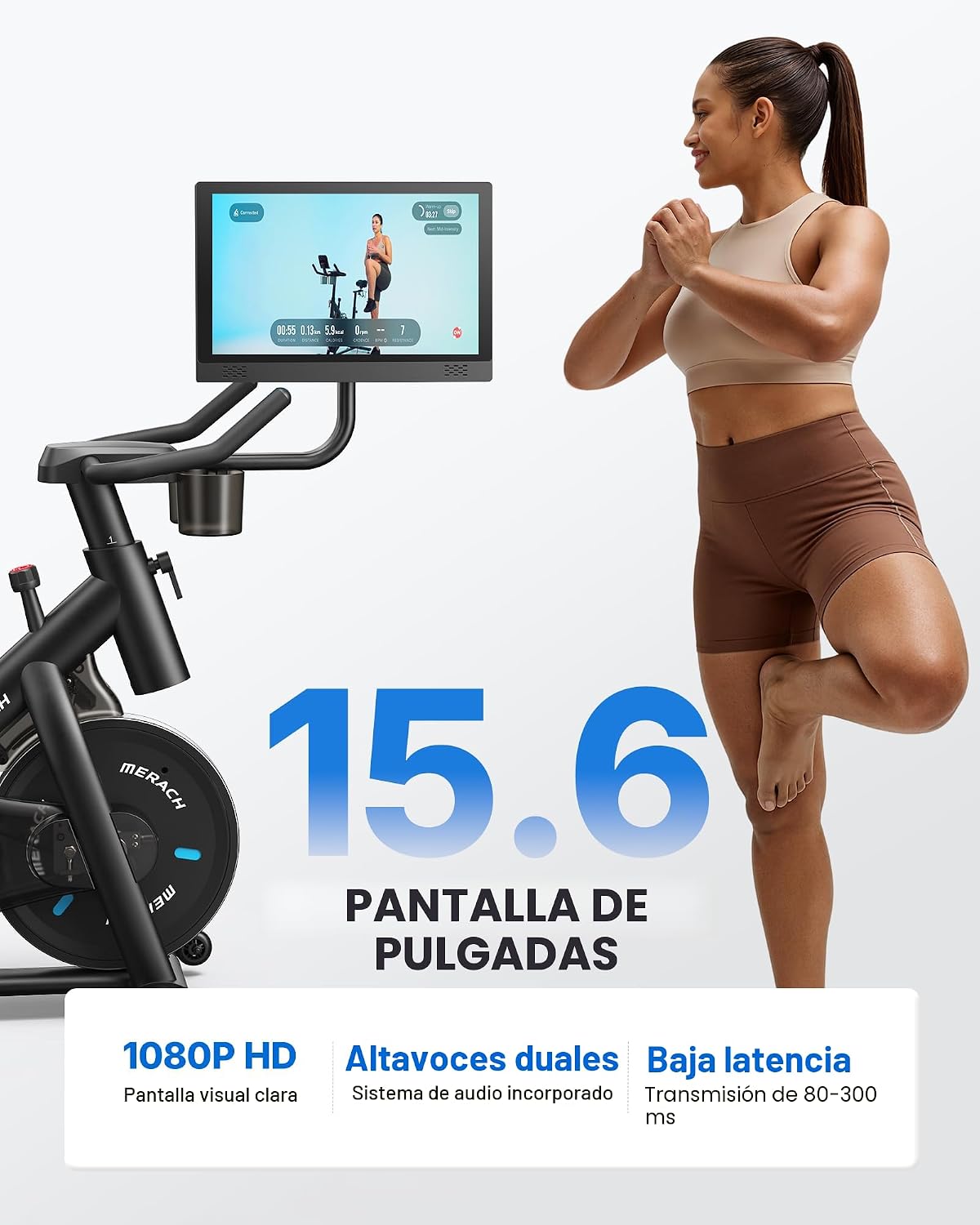 MERACH Bicicleta de ejercicio estática magnética para uso en casa con APP