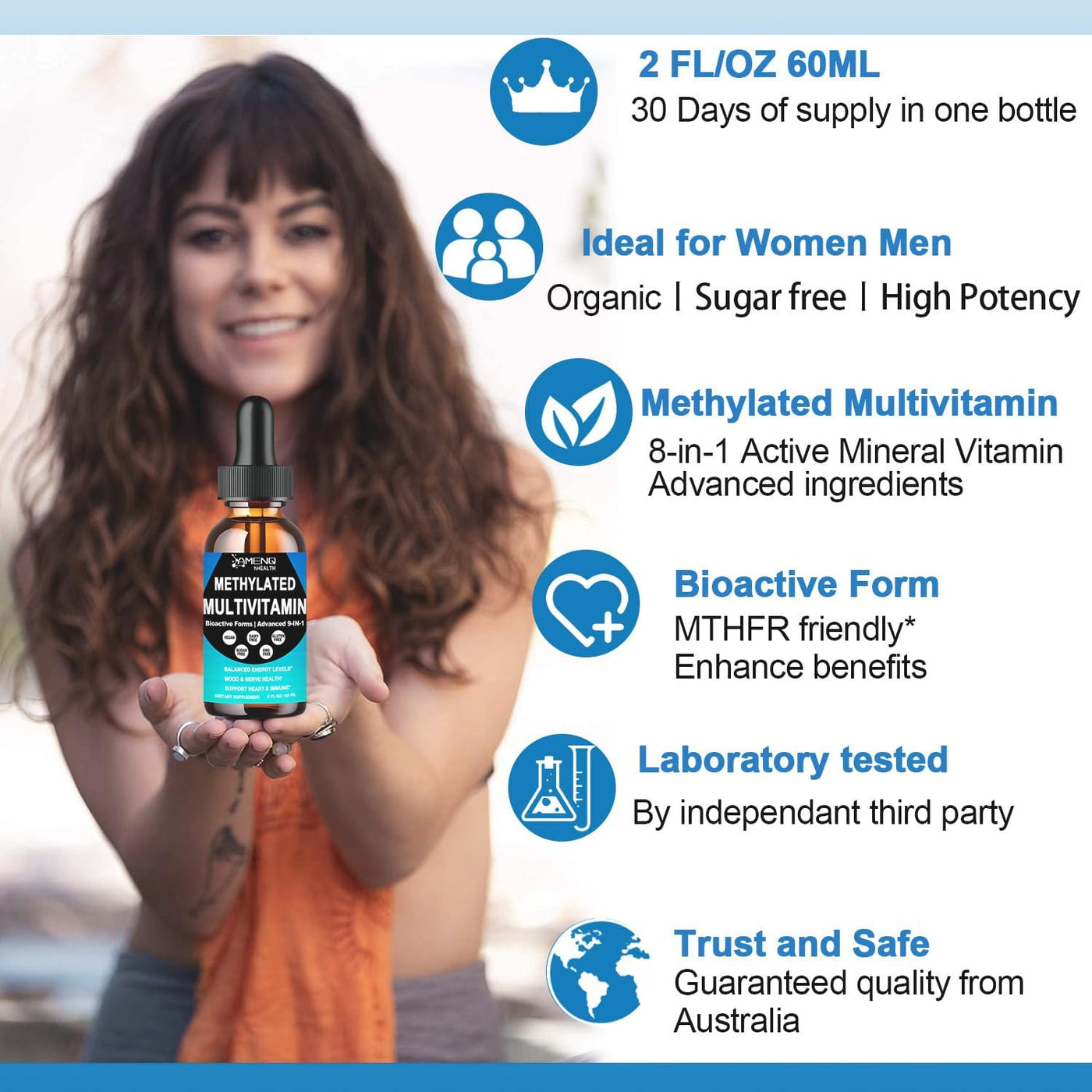 Multivitamínico metilado para hombres, mujeres y niños, complejo B...