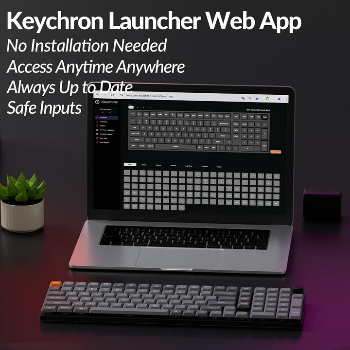 Keychron K17 Max 96% Layout QMK\/Launcher Teclado mecánico con cabl...