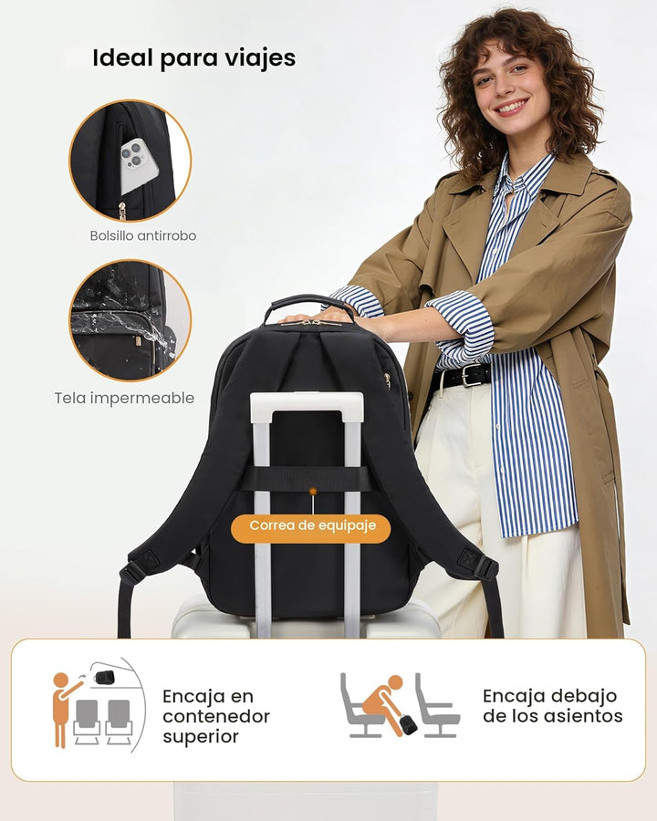 LOVEVOOK Mochila para laptop para mujer con bolsillo para taza de g...