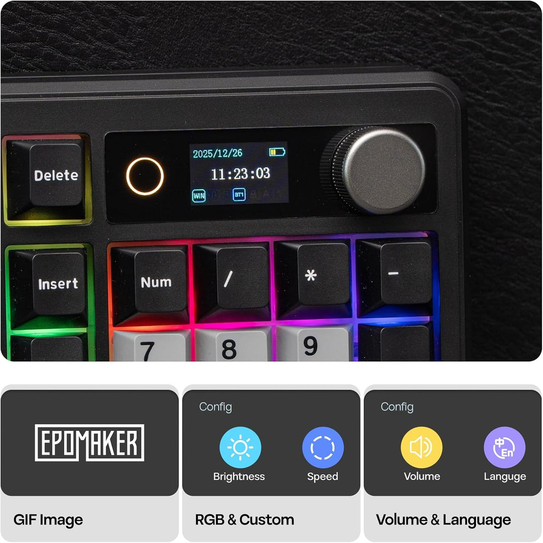 EPOMAKER TH99 PRO Teclado mecánico 96% con pantalla y perilla, 1000...