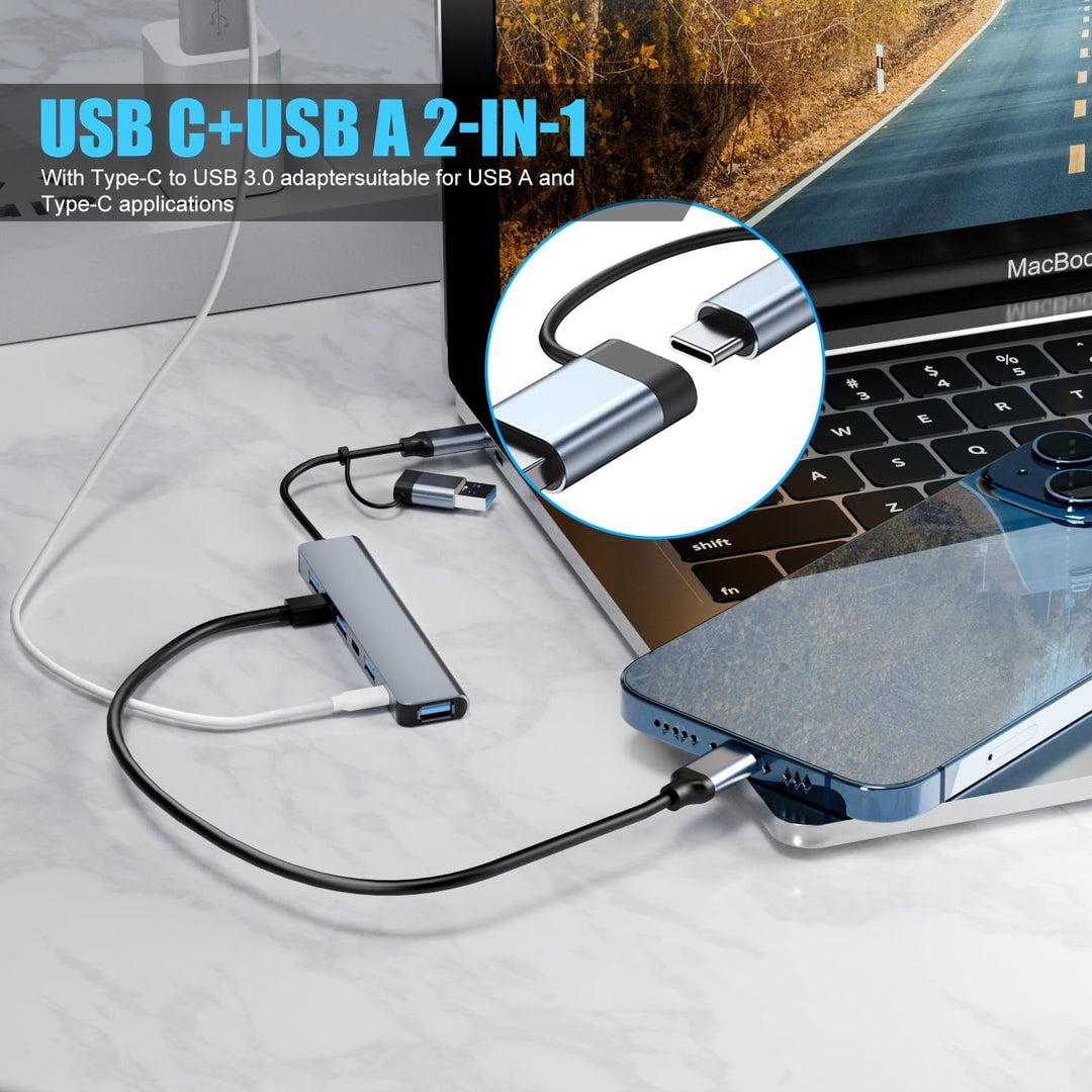Actualización Concentrador USB C/USB BERLAT Aluminio 7 en