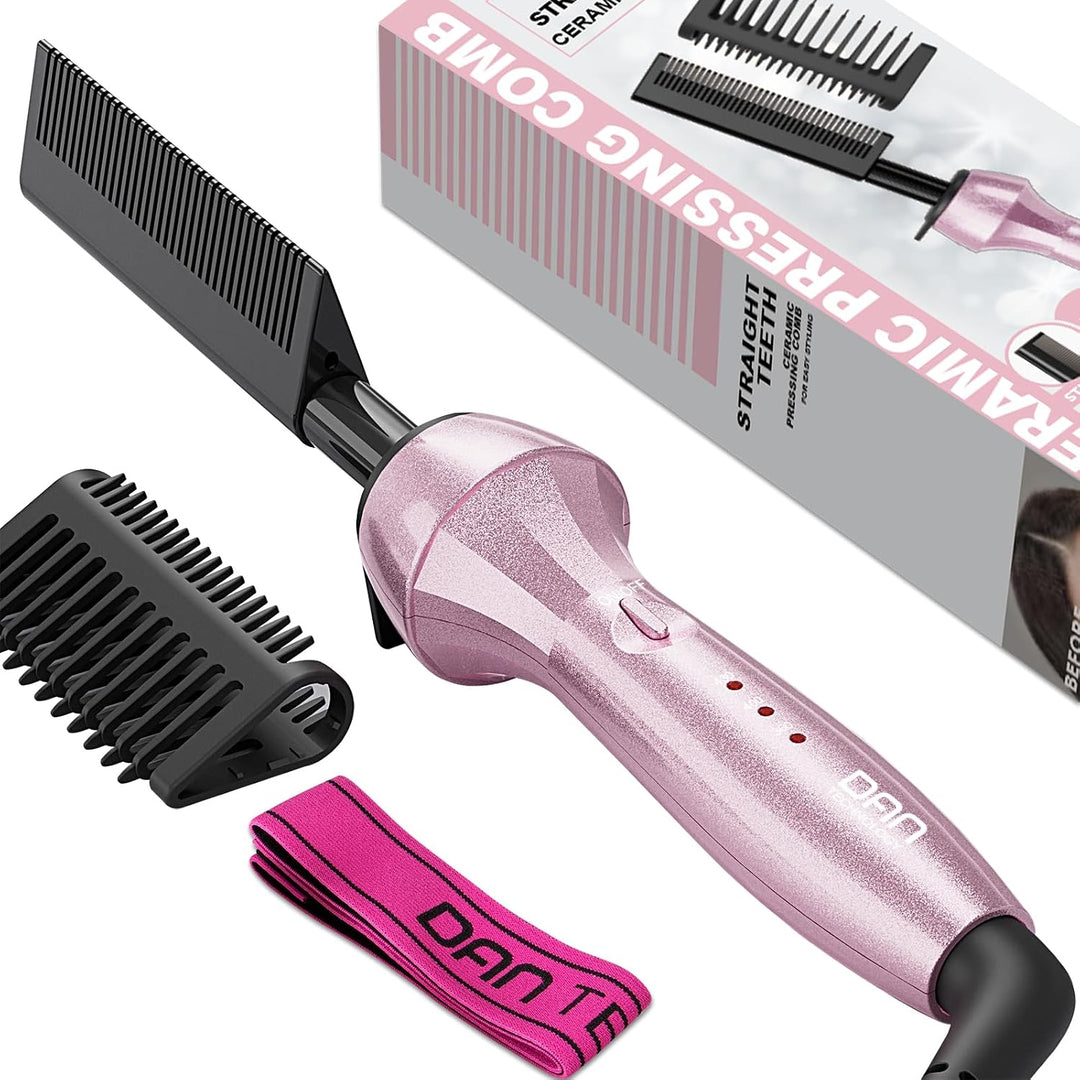 DAN Technology Alisador de pelo de cerámica con peine caliente, tem...