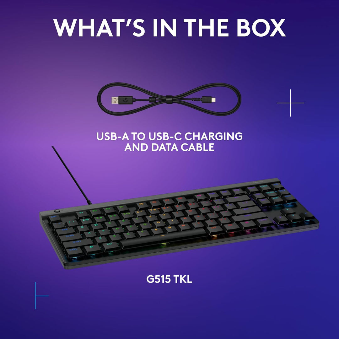 Logitech G515 TKL, teclado gaming con cable de perfil bajo, totalme...