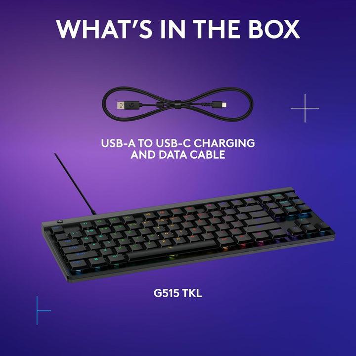 Logitech G515 TKL, teclado gaming con cable de perfil bajo, totalme...