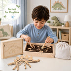Kit de excavación arqueológica de excavación de dinosaurios, kit de excavación de fósiles para niños, esqueletos de dinosaurios, huesos y rompecabezas con caja de almacenamiento de madera, juguetes STEM para niños y niñas (Stegosaurus)
