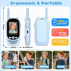 Walkie Talkies de video para niños, paquete de 2 walkie talkies recargables con cámara y pantalla, radios bidireccionales de largo alcance para acampar en interiores y exteriores, regalos para niñas y