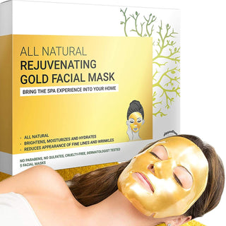 Doppeltree Máscara facial dorada \u2013 Mascarillas de hidrogel pré...
