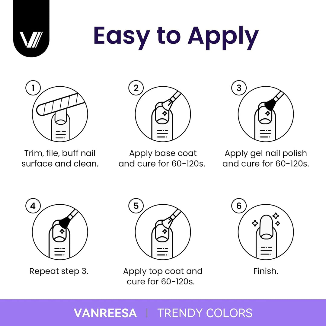 VANREESA Kit de esmalte de uñas de gel con luz UV, 53 piezas, juego...