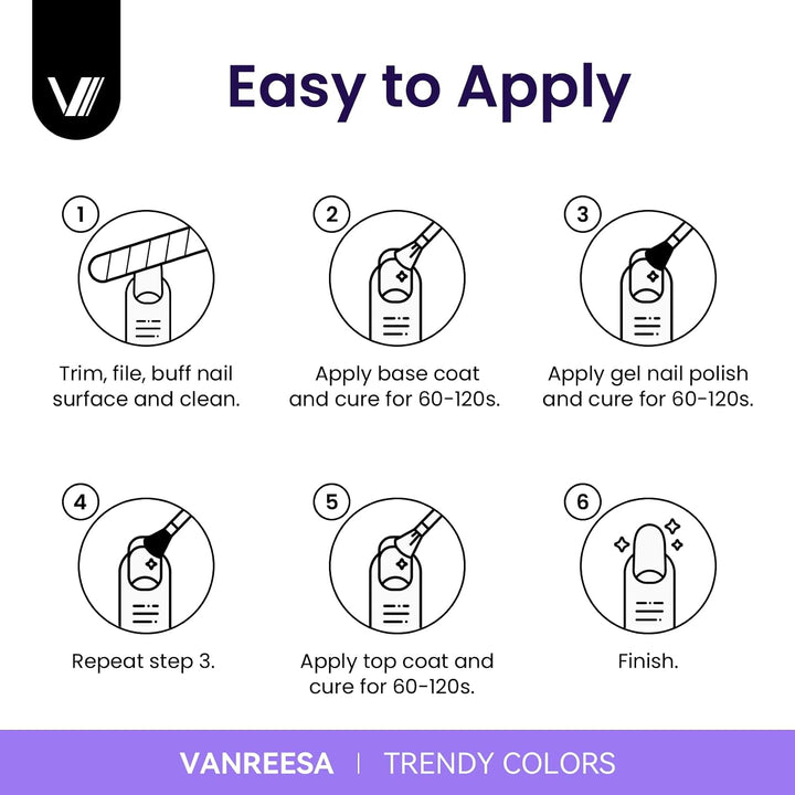 VANREESA Kit de esmalte de uñas de gel con luz UV, 53 piezas, juego...