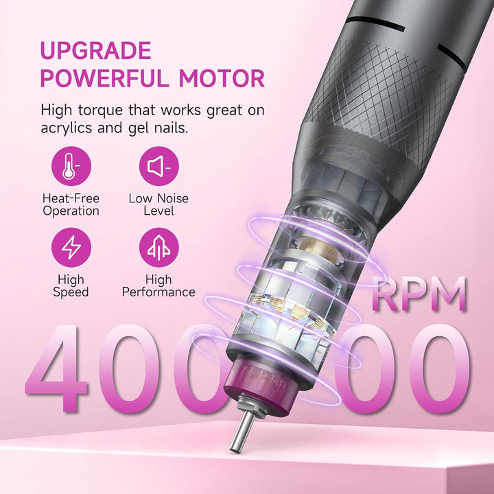 Taladro de uñas eléctrico profesional, lima de uñas portátil para u...