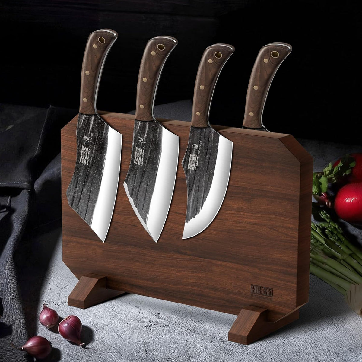 HOSHANHO Juego de cuchillos de cocina de carnicero de 8 piezas, juego de