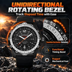 NORTH EDGE Reloj solar para hombre, sin necesidad de batería, 50M resistente al agua, reloj militar al aire libre, analógico luminosa, correa de silicona duradera, tamaño 46mm