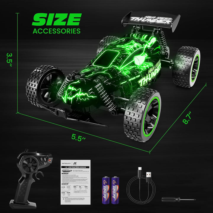 Tecnock Coches RC para Niños, Coche RC 1:18 a Escala 2WD con Luces...