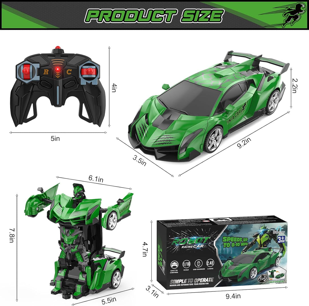 BLUEJAY Transform RC Cars para niños de 4-7 y 8-12 años, auto robot...