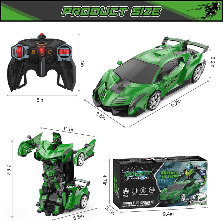 BLUEJAY Transform RC Cars para niños de 4-7 y 8-12 años, auto robot...