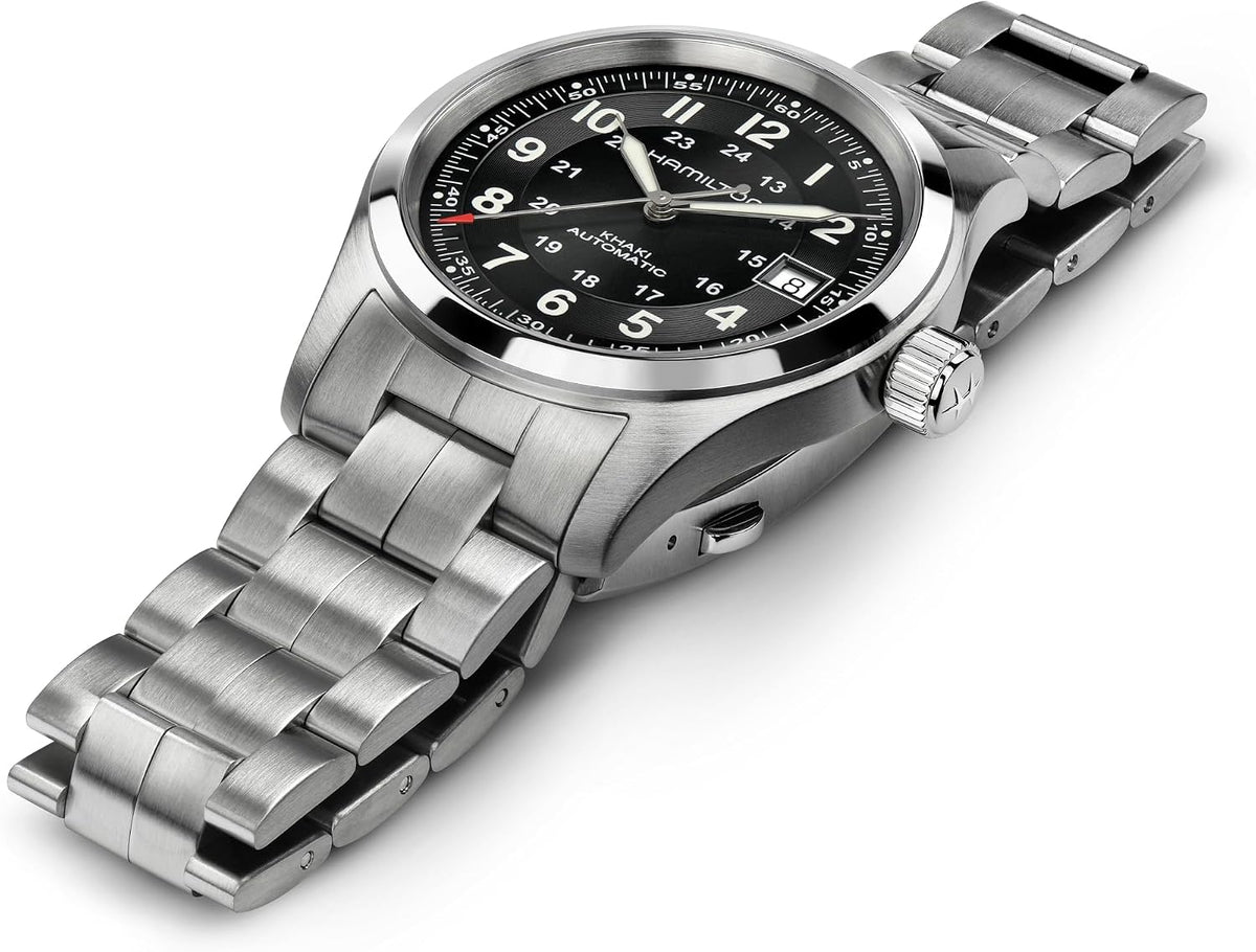 Hamilton HML-H70455133 Khaki Field Reloj de plata automático suizo con pantalla analógica para hombre, Negro -, Militar