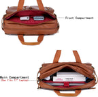 Maletín de cuero vegano para hombre, mochila híbrida de 17 pulgadas, bolsa de mensajero de negocios HB-22