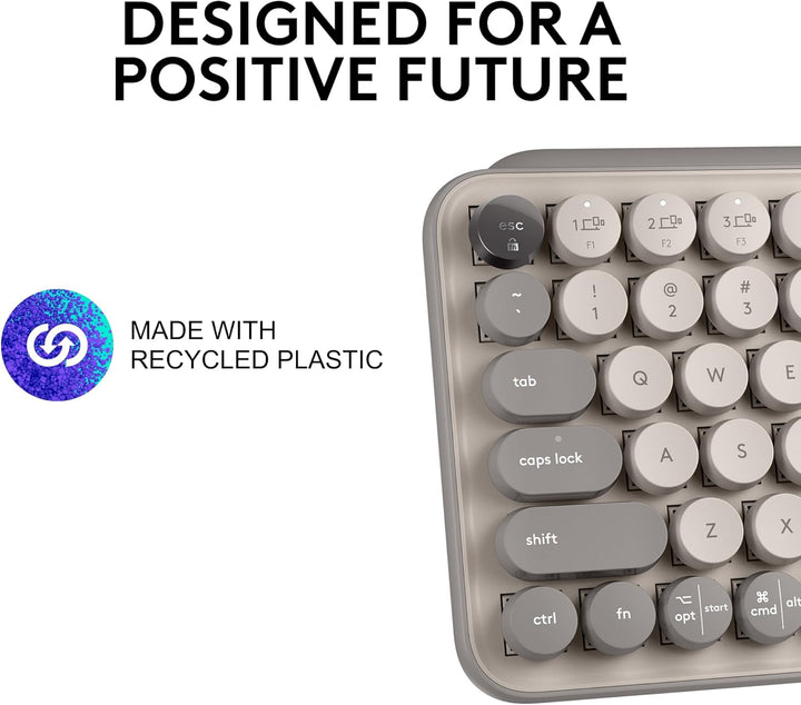 Logitech POP Keys Teclado inalámbrico mecánico con teclas de emojis...