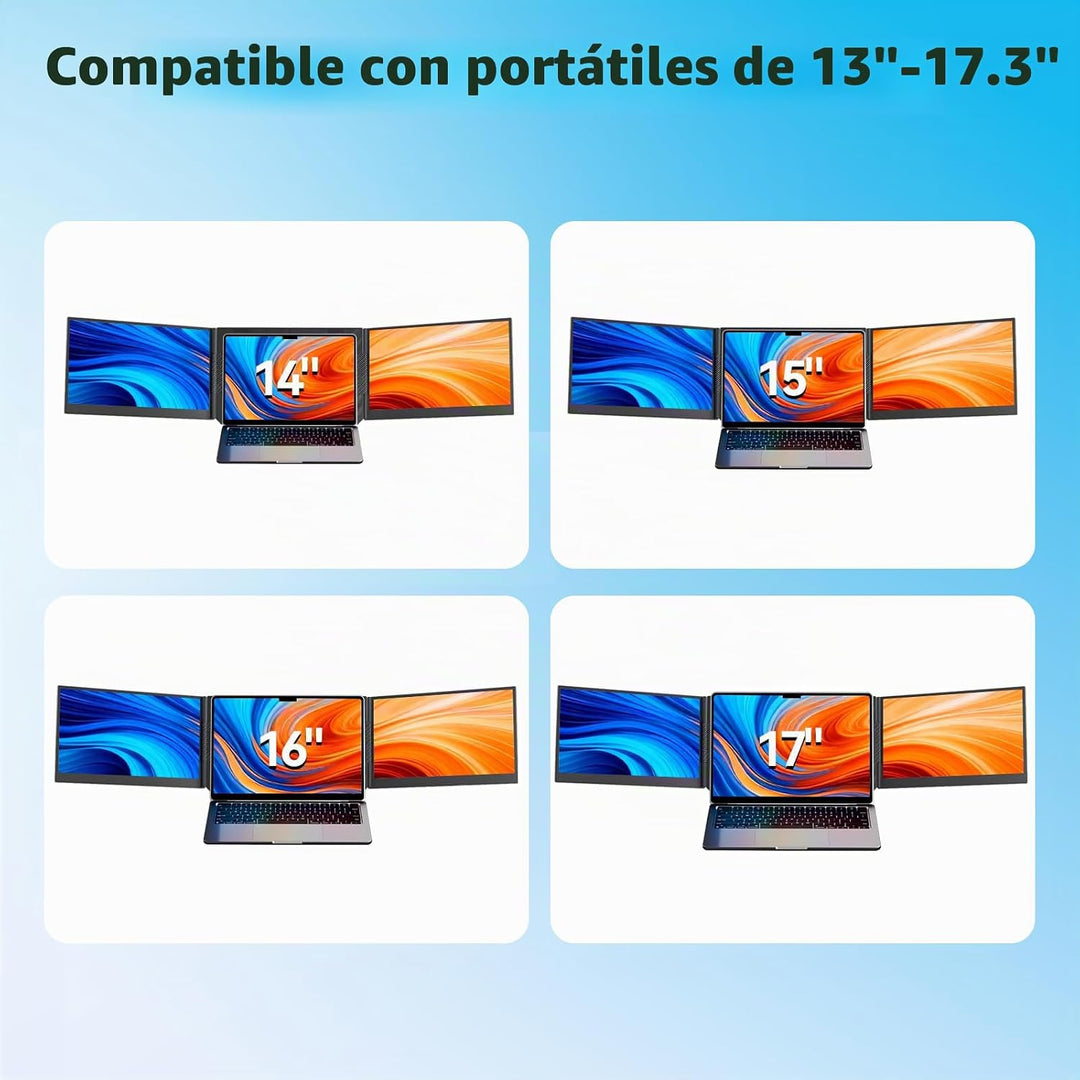 DZVW Extensor de pantalla para portátil de 15.6 pulgadas, monitor p...
