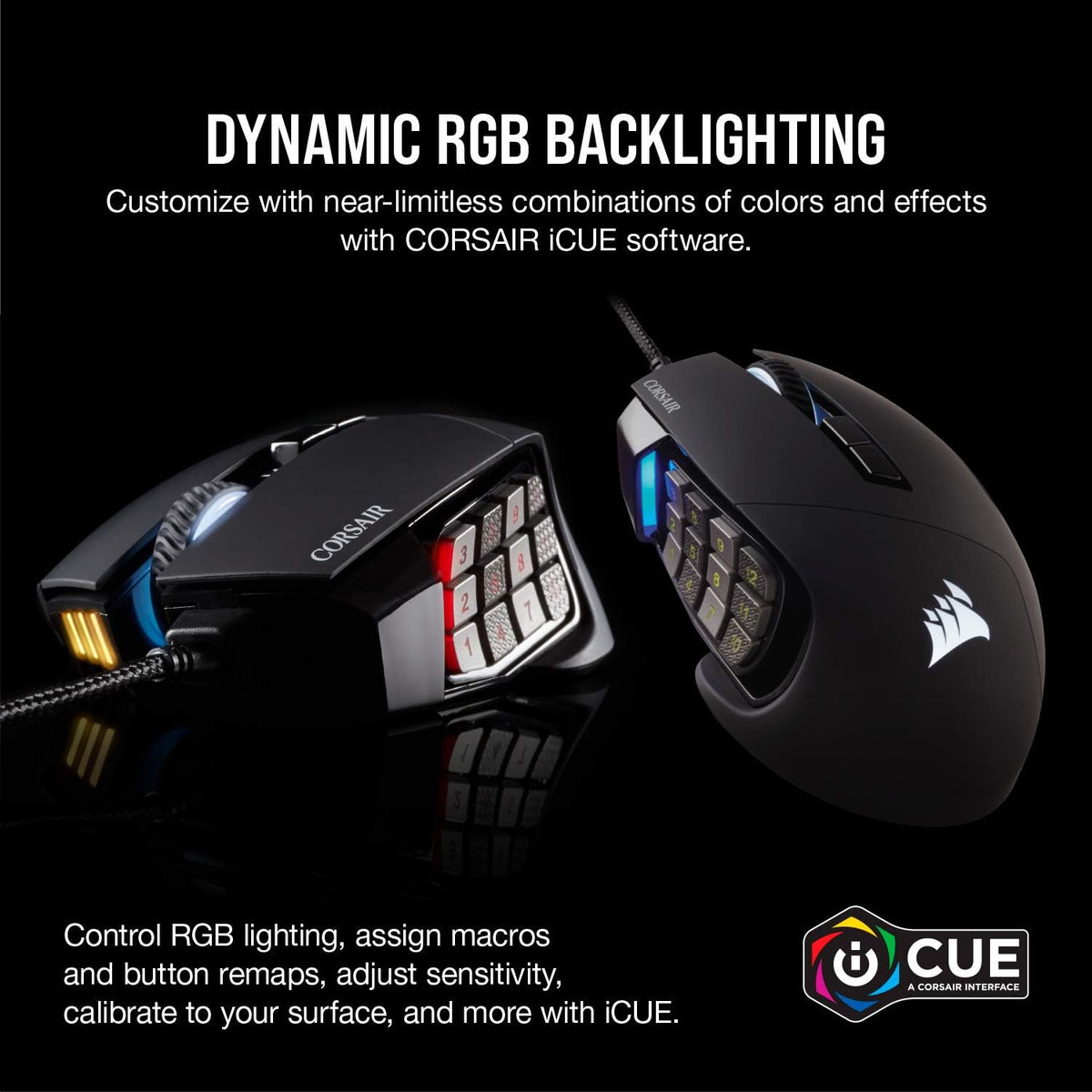 Corsair Scimitar RGB Elite Mouse para juegos MOBA\/MMO con cable -...