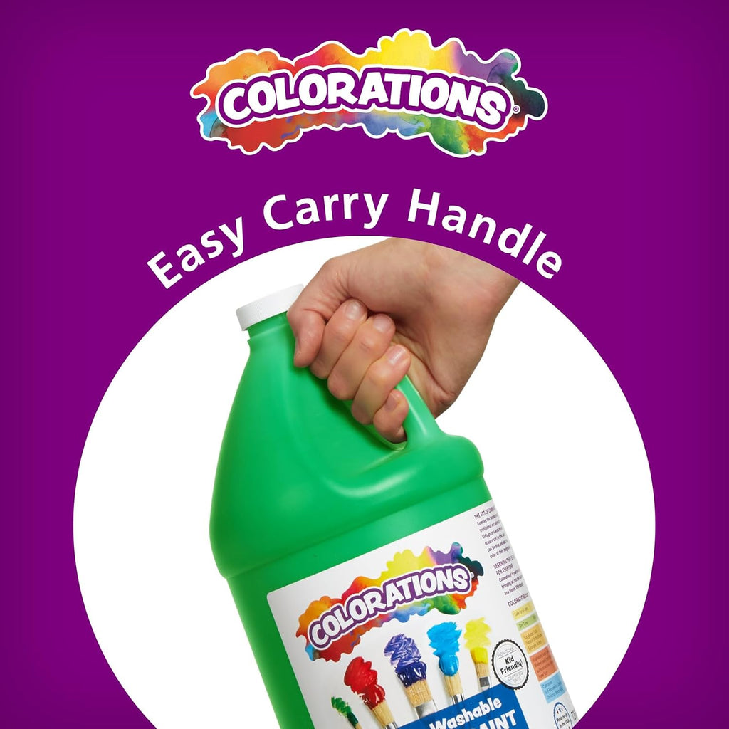 Colorations Pintura de témpera verde lavable sin parabenos para niños, 1 galón